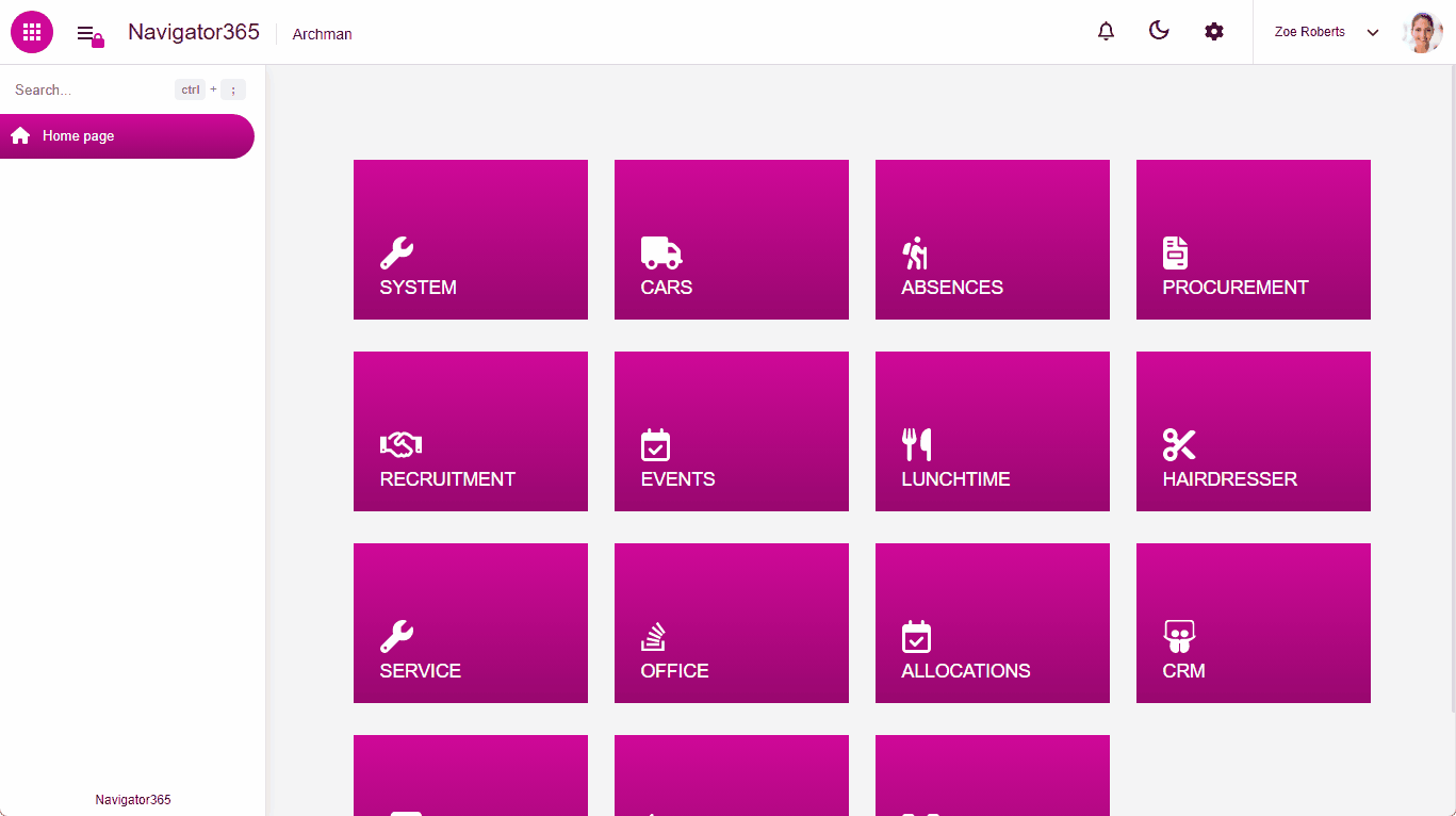 Archman Navigator365 Interface Animation
